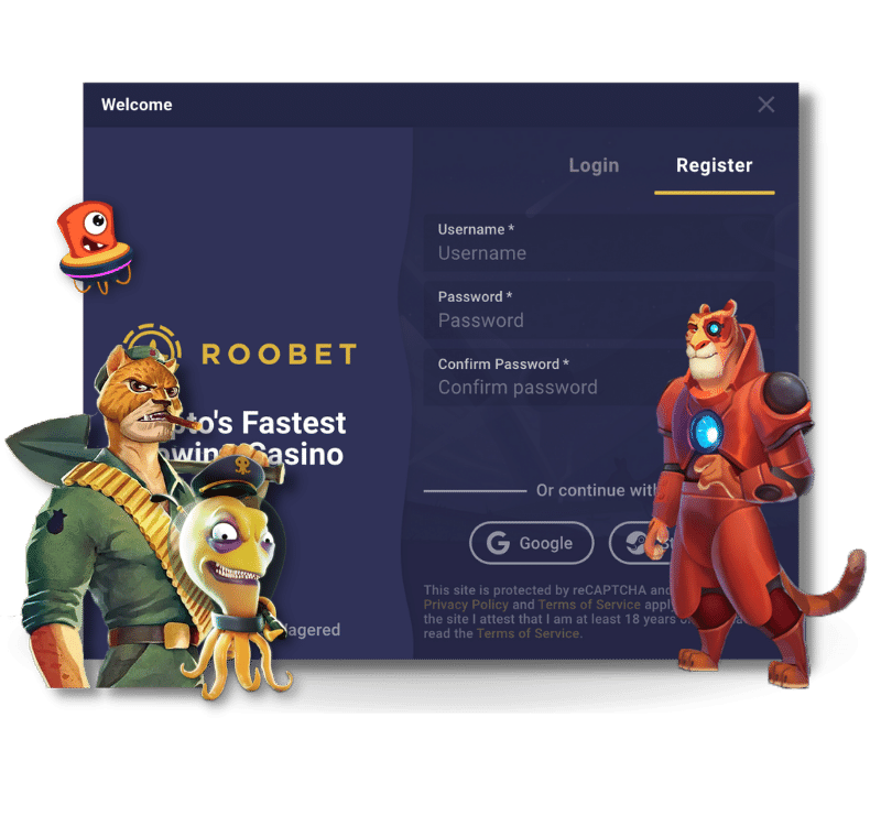 Sign up at Roobet 